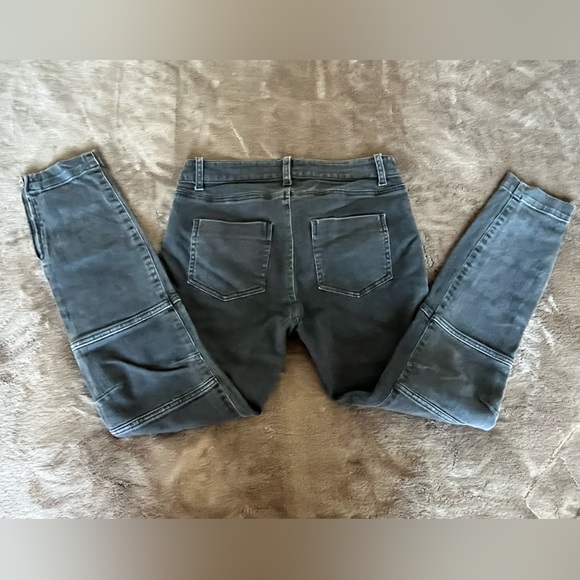 NILI LOTAN 111/88 80NL Black Ankle Zip Skinny Moto Jeans Size 4 - Picture 2 of 11